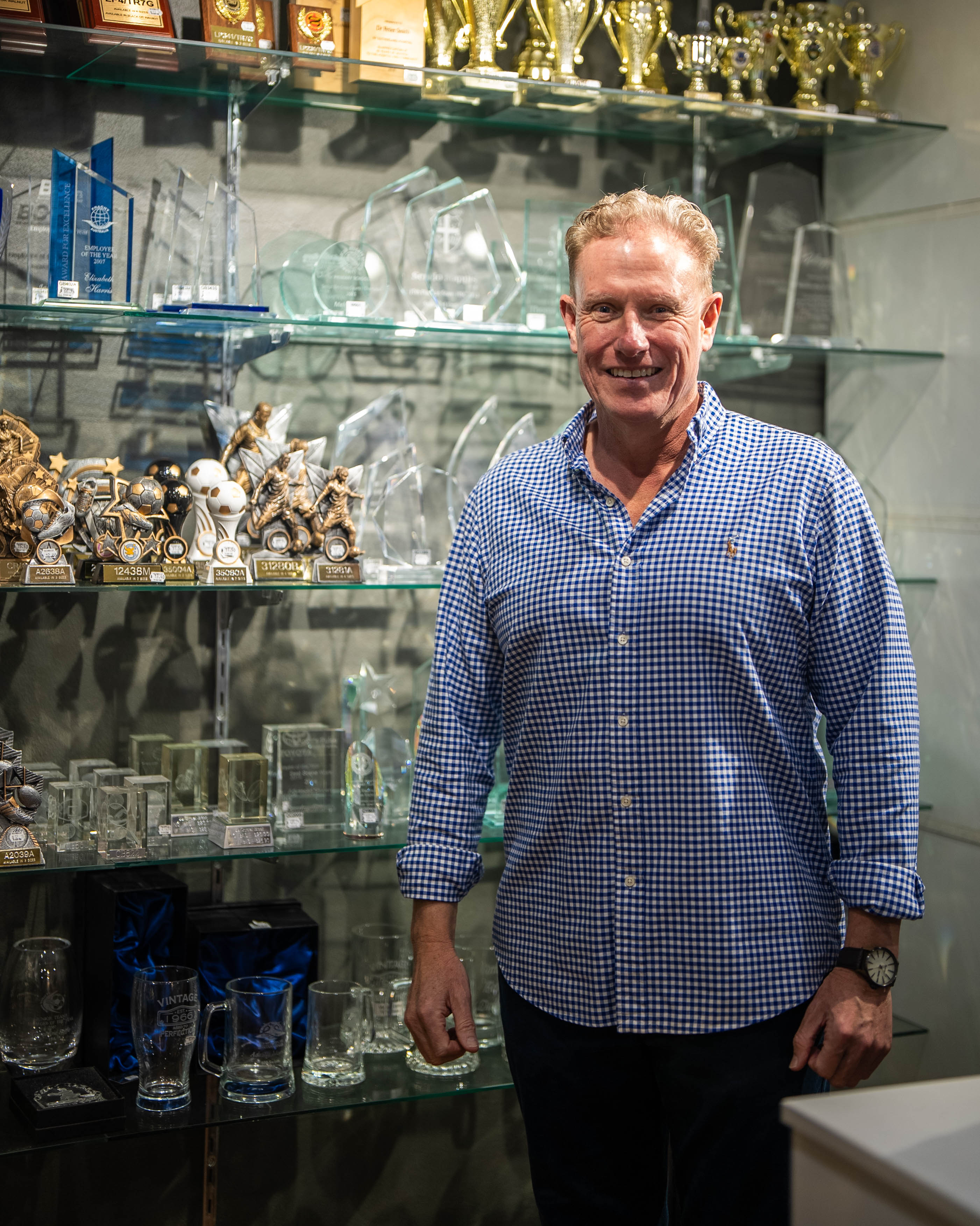 Peter McGrath, owner of SportsGift Trophies